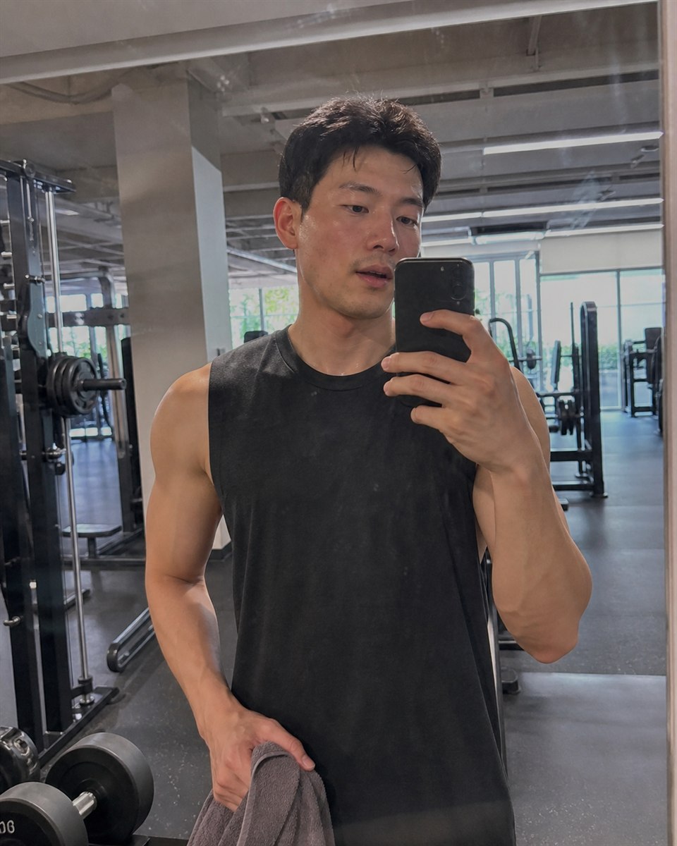 Fitness creator sharing a post-workout update